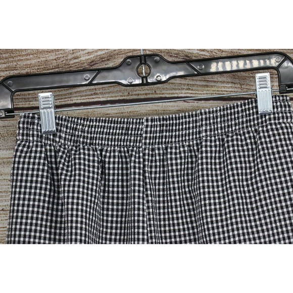Cottage Street Womens Pull On Check Cropped Pants Size Medium Black White - Picture 2 of 7